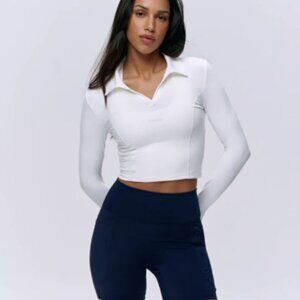 Adanola Brush Long Sleeve Collared Top - Size XXL (fits like a large)